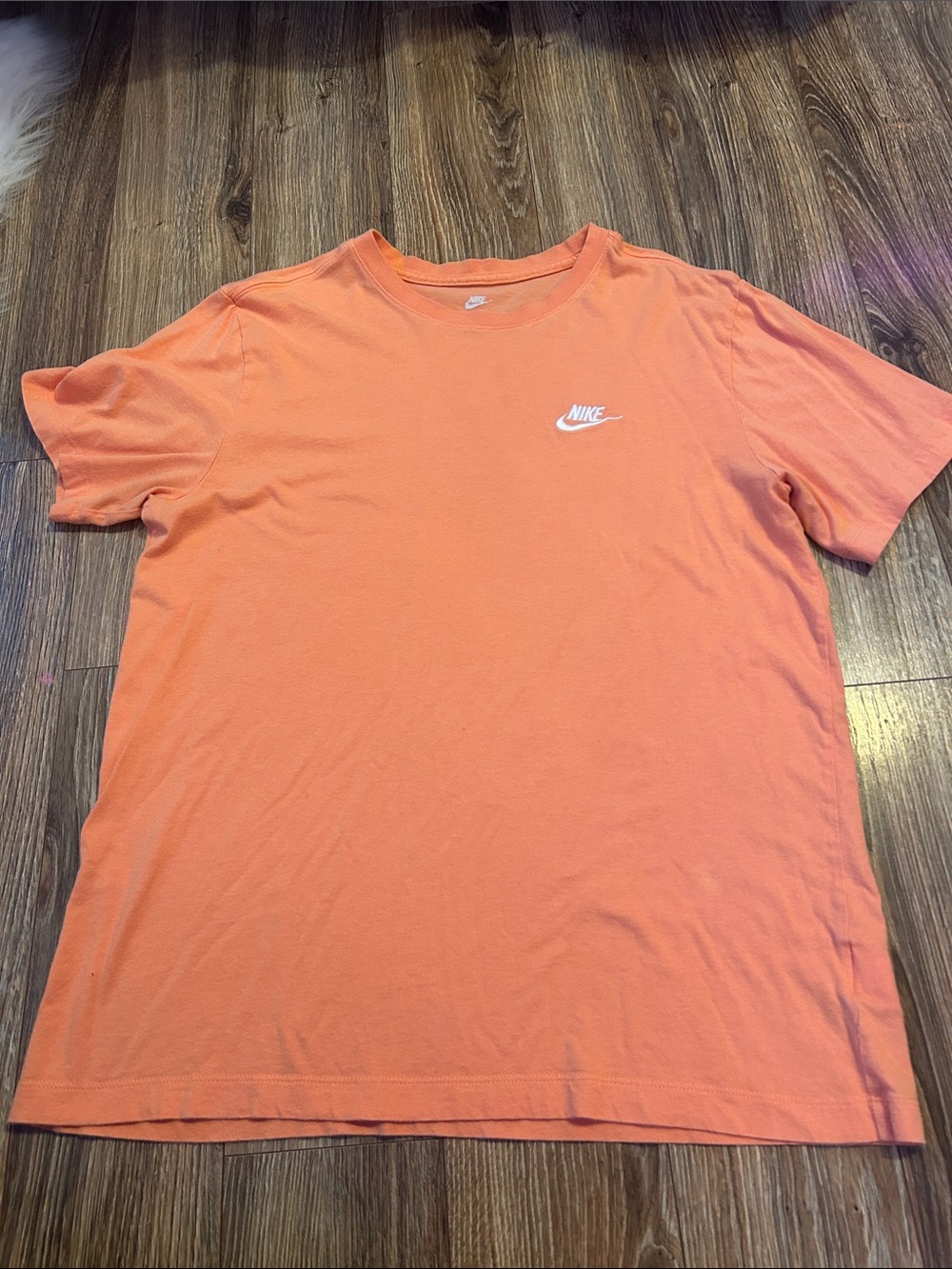 Nike Orange Crew Neck T-Shirt with White Logo